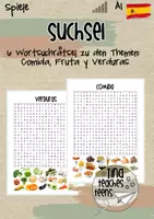 Vorschau - Spiele - Suchsel, Wortsuchrätsel Spanisch Español - Comida, Fruta y Verduras - Deckblatt