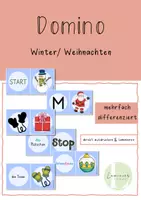 Vorschau - Spiele - Domino Winter/ Weihnachten - (sonderpäd.) Leseförderung - Deckblatt