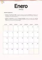 Vista previa - Refuerzo / NEE / Materiales de apoyo - Calendario 2025 en castellano (con fechas clave cada mes) - página 1