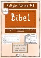 Vorschau - Stundenentwürfe - Bibel Unterrichtsreihe Klasse 3/4 - Deckblatt