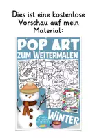Vorschau - Arbeitsblätter - Kunstprojekt Winter kostenlos Pop Art Kunst - Seite 1