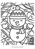 Vorschau - Arbeitsblätter - Winter Kunstprojekt Bilder im Pop Art Stil Ausmalbilder - Seite 1