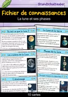 Vorschau - Bildkarten - Fichier de connaissances - La lune et ses phases | Astronomie (français) - Deckblatt