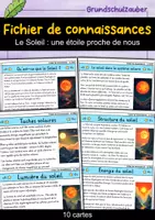 Vorschau - Bildkarten - Fichier de connaissances - Le Soleil | Astronomie (français) - Deckblatt
