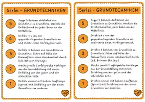 Vorschau - Aufgabenkarten - Übungskartei - Grundtechniken Basketball - Seite 1