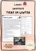 Vorschau - Fördermaterial/Inklusion - Differenzierter Lesetext: Tiere im Winter - Deckblatt