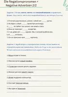 Vorschau - Arbeitsblätter - Die Negationspronomen + Negative Adverbien Russisch - Seite 1