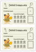 Vorschau - Mal- und Bastelvorlagen - Detektivausweis Escape Room - Deckblatt
