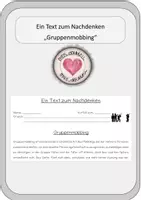 Vorschau - Merkblätter - Abschreibtext - ein Text zum Nachdenken - Gruppenmobbing - Deckblatt