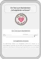 Vorschau - Merkblätter - Abschreibtext - ein Text zum Nachdenken - Schulgelände verlassen - Deckblatt