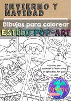 Vista previa - Manualidades / Dibujos para colorear - Tarjetas de Arte Pop Navideño para Colorear - Portada