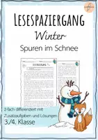 Vorschau - Arbeitsblätter - Lesespaziergang Winter Klasse 3./4. Leseförderung - Deckblatt