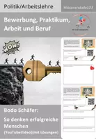 Vorschau - Arbeitsblätter - Praktikum, Bewerbung, Arbeit und Beruf, So denken erfolgreiche Menschen, Bodo Schäfer - Deckblatt