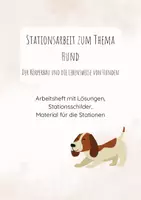 Vorschau - Arbeitsblätter - Stationsarbeit zum Thema Hund - Deckblatt