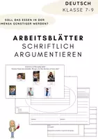 Vorschau - Arbeitsblätter - Arbeitsblätter: Schriftlich Argumentieren - Mensa Preise - Deckblatt