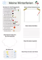 Vorschau - Arbeitsblätter - Meine Winterferien - Deckblatt