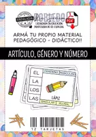 Vista previa - Hojas de trabajo - Tarjetas: Artículo, Género y Número - Portada