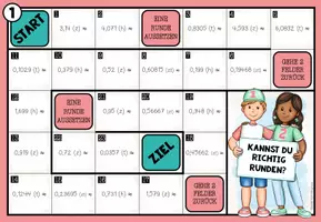 Vorschau - Spiele - Dezimalzahlen runden – Dezimalstellen üben | 3 Mathe-Brettspiele 5.–6. Klasse - Seite 1