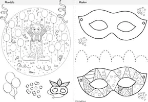 Vorschau - Stationenlernen - Fasching Karneval Rätselheft | Knobelaufgaben Grundschule Klasse 1-4 - Seite 2