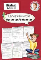 Vorschau - Arbeitsblätter - Lernzielkontrolle Wortarten und Satzarten (2.-3. Klasse) - Deckblatt