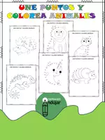 Vista previa - Hojas de trabajo - Une los puntos y colorea 60 animales trabajamos la motricidad y numeración - Portada