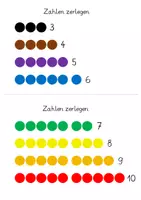 Vorschau - Arbeitsblätter - Die Zahlen bis 10 zerlegen mit Farbunterstützung / verliebte Zahlen (mit Lernvideolink) - Seite 1