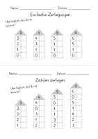 Vorschau - Arbeitsblätter - Die Zahlen bis 10 zerlegen mit Farbunterstützung / verliebte Zahlen (mit Lernvideolink) - Seite 3