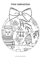 Vorschau - Mal- und Bastelvorlagen - Weihnachten Baumkugeln zum Ausmalen kostenlos Klassenmaskottchen - Seite 3