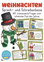 Vorschau - Stationenlernen - Weihnachten Sprechanlässe und Schreibanlässe Deutsch DAZ - Deckblatt