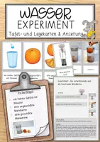 Vorschau - Experimente - Wasser Experiment Tafel- und Legekarten & Anleitung - Deckblatt
