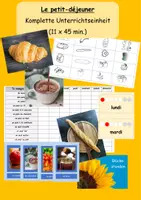 Vorschau - Stundenentwürfe - Petit-déjeuner - wachsende Unterrichtseinheit für den Französischunterricht in der Grundschule - Deckblatt