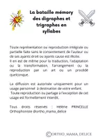Aperçu - Jeux - BATAILLE MEMORY DES SYLLABES AVEC DIGRAPHES ET TRIGRAPHES - Page 1