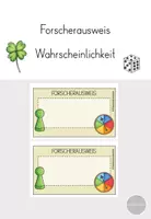Vorschau - Arbeitsblätter - Wahrscheinlichkeiten - Forscherausweise Klasse 3 - 4 - Deckblatt