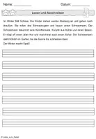 Vorschau - Arbeitsblätter - Abschreibtexte: Winter (Kl.1-4) - Seite 2
