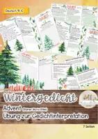 Vorschau - Stundenentwürfe - Übung Gedicht/ Gedichtinterpretation: Lyrik: Wintergedicht Advent - Deckblatt