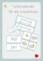 Vorschau - selbst erstellte Cliparts/Grafiken - Tafelkalender für die Grundschule - Deckblatt