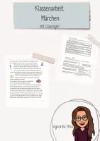 Vorschau - Klassenarbeiten - Klassenarbeit Märchen (2 Anforderungsniveaus) - mit Lösungen - Deckblatt