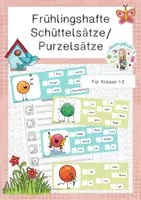 Vorschau - Arbeitsblätter - Frühlingshafte Schüttelsätze - Purzelsätze - Deckblatt