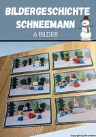 Vorschau - Arbeitsblätter - Bildergeschichte Schneemann mit Klemmbausteinen - Deckblatt