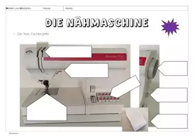 Vorschau - Arbeitsblätter - Nähmaschine P - AB Teile Fachbegriffe + Lösung - Deckblatt