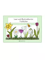 Vorschau - Stationenlernen - Lese und Abschreibkartei Frühblüher - Seite 1