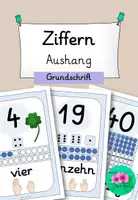 Vorschau - Poster - Zahlenplakate/Ziffern Aushang- Grundschrift - Deckblatt