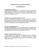 Vorschau - Stundenentwürfe - Unterrichtsentwurf Ebene Figuren - Deckblatt