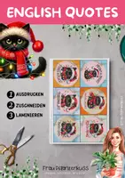 Vorschau - Mal- und Bastelvorlagen - English Quotes Black Christmas Cats Weihnachtsgrüße Sprüche - Seite 2