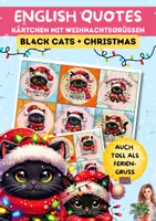 Vorschau - Mal- und Bastelvorlagen - English Quotes Black Christmas Cats Weihnachtsgrüße Sprüche - Deckblatt