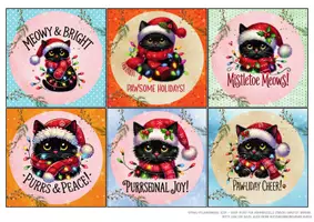 Vorschau - Mal- und Bastelvorlagen - English Quotes Black Christmas Cats Weihnachtsgrüße Sprüche - Seite 3