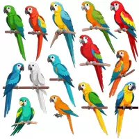Vorschau - selbst erstellte Cliparts/Grafiken - Cliparts Flamingos Papageien Pfaue Tukane Sticker Sommer Tiere - Seite 2