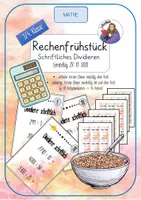 Vorschau - Arbeitsblätter - Rechenfrühstück, Schriftliches Dividieren, ZR 10.000, 4.Klasse - Deckblatt