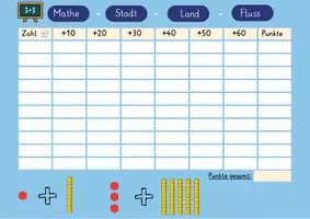 Vorschau - Arbeitsblätter - Mathe-Stadt-Land-Fluss - Zahlenraum 100 - Seite 2