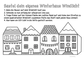 Vorschau - Mal- und Bastelvorlagen - Winterhäuser Windlichter zum Ausmalen & Basteln für die Winterzeit - Seite 2